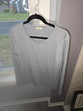dylan sparkle blue grey knit crewneck top